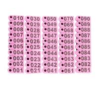 BESPORTBLE 100 Pezzi Marcatori Auricolari per Bovini e Capre in Tpu Rosa Numerazione, Facile Applicazione e Identificazione Rapida degli Animali in Fattoria, Set