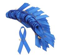 BESPORTBLE 100 Pezzi nastro di attività pubblica archi nastri di raso spillo chiffon Eid solidale mothers day present spilla da bavero in nastro di tessuto piccolo fermaglio a nastro stoffa Blue