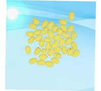 BESPORTBLE 100 Pezzi Uova Finte Piccione Viaggiatore 3X2Cm Decorazioni Creative Fai da Te Superficie Liscia Color Giallo Chiaro Simulazione Realistica per Casa e Negozio
