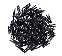 BESPORTBLE 100pezzi Mollette in Legno Piccole Nere per Foto Mini Mollette da Bucato Resistenti per Appunti Spille per Lavori Artigianali e Organizzazione