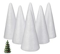 BESPORTBLE 12 Coni di Schiuma Bianca per Lavoretti Creativi, Decorazioni Fai da Te per Bambini, Centrotavola per L'Albero di Natale, Accessori per La Decorazione della Casa