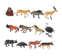 BESPORTBLE 12 Miniature Animali Selvatici Africani Modellini Realistici per Decorazione da Tavolo e Casa di Figurine di Animali Selvaggi per Collezionisti