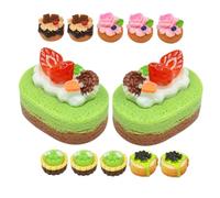 BESPORTBLE 12 Miniature Dessert Model in Resin Realistic Fake Fruit Cake For Dollhouse Kitchen Accessories Lightweight And Portable DIY Decoration