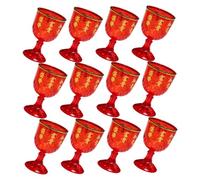 BESPORTBLE 12 Pezzi Bicchieri da Vino in Plastica Rossi 40ml, Piccole Coppe da Banchetto Stile Tradizionale Cinese per Matrimoni e Feste, Tazze Usa e Getta per Cerimonie e Convivialità