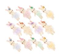 BESPORTBLE 12 pezzi Coniglietto Morbido Piccolo Decorativo Imbottito per Artigianato e Regali Colori Misti Pupazzi Coniglio Tessuto con Rete Adatti per Bambine