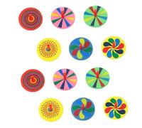 BESPORTBLE 12 pezzi Giocattoli Legno Colorati per Giroscopi per Divertimento e Relax Migliorano La Coordinazione Occhio Mano Colore Casuale Colore Casuale