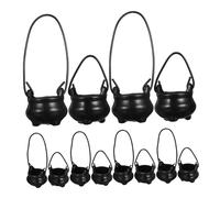 BESPORTBLE 12 Pezzi Mini Calderoni Strega in Plastica e Metallo Decorazioni Halloween Giardino Fatato e Casa delle Bambole Portacaramelle e Accessori Tema Incantesimo