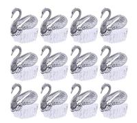 BESPORTBLE 12 Pezzi Scatole Bomboniere Cigno Europeo in Plastica Argento