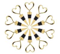 BESPORTBLE 12 pezzi Tappi per Bottiglie di Vino Forma di Cuore in Lega da Sigillanti e Decorativi per Vino Olio e Bevande Design Elegante e Resistente in Oro