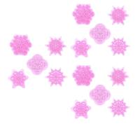 BESPORTBLE 15 Pezzi Stampo per Biscotti Natalizi in Plastica Rosa, Set | Cinque Forme Floreali in Pizzo, Espulsore a Pressione, per Decorazioni di Pasticceria e Feste Nuziali