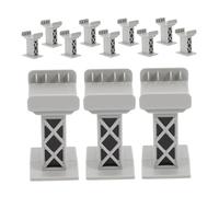 BESPORTBLE 15 Pezzi Supporti per Binari Treno in Plastica Grigia Blocchi di Sostegno Multilivello Resistenti alle Intemperie Accessori per Tavolo Trenino in Compatibili con Tutti i Marchi