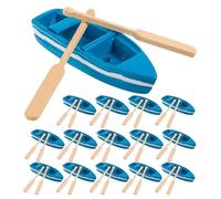 BESPORTBLE 15 set di barche in miniatura - di barca a remi - mini barca a remi, piccola canoa in legno con remi per accessori decorativi per la casa del giardino delle fate