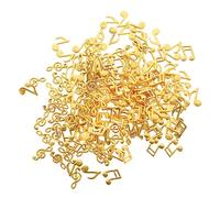 BESPORTBLE 150pcs Riempitivo di Note Abbellimenti Liquido Catena Bastoncini di Colla a Caldo Musica Ciondoli Epossidici Parà Colla Calda Rivestimento Cariche di Resina Lega di Zinco Golden