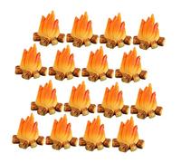 BESPORTBLE 16 Pezzi Miniature Resin Campfire Models Compact Micro Bonfire Ornaments For DIY Dollhouse Garden Pots Weather-resistant Outdoor Decor Authentic Small Fire Scene Accessories
