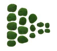 BESPORTBLE 16 Pezzi Pietre di Muschio Verde Artificiale Realistiche per Decorazioni Casa e Modelli, Senza Manutenzione Materiale in Floccato e Cotone Morbido