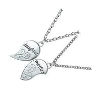 BESPORTBLE 1Paio Mother Daughter Heart Necklace Exquisite Jewelry Present For Mom For Mother's Day Celebration