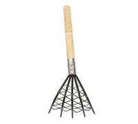 BESPORTBLE 1pezzi Rastrello Per Reti in Acciaio Strumento Per Di Frutti Di Come Vongole Con Manico in Legno Per Spiaggia