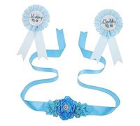 BESPORTBLE 1Set Cinghie Maternità Con Distintivi e Fiorellini Per Shower e Annuncio Accessori Eleganti e Unici Per Genitori Come Puntelli Fotografici e Regali