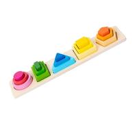 BESPORTBLE 1Set Geometrico Legno per Impilabile Educativo per Sviluppo Motorio e Interattivo per Genitori e Blocco Costruzione per Apprendimento
