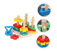 BESPORTBLE 1Set Giocattoli Educativi Legno per Puzzle Geometrico Accatastamento Prescolare Stimola Capacità e Creatività Sicuro per