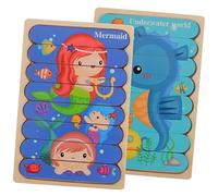 BESPORTBLE 1Set Puzzle Legno Educativo Doppio Lato per Sviluppare Creatività e Abilità Adatto AI Anni