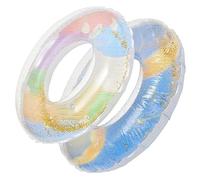 BESPORTBLE 2 Anello Gonfiabile da Piscina per Adulti e Design Colorato con Paillettes e Cuori Sicurezza Doppia e Materiale per Feste Estive e Insegnamento