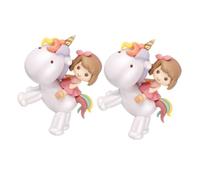 BESPORTBLE 2 Cake Topper Unicorno PVC Decorazione Torta Compleanno e Shower Statua Unicorno per e Scrivania