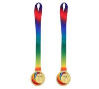BESPORTBLE 2 medaglie d'oro per Bambini: premi in Lega di Zinco per la Corsa su Pista Durante Le giornate Sportive - premi in Metallo per Eventi all'aperto con cordini da Collo