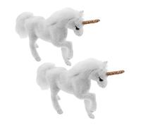 BESPORTBLE 2 Miniature Unicorn Figurines in Detailed Simulation Compact And Lightweight Animal Decor For Home Office Photography Props Versatile And Travel-friendly Tiny Models