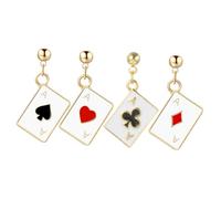 BESPORTBLE 2 Paia Orecchini Da Poker A Tema Multiplo Borchie Ragazze Di Moda Orecchini Pendenti Orecchini a Bottone Per Le Donne Gioielli Per La Decorazione Dell'orecchio Lega