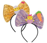 BESPORTBLE 2 Pcs Pasqua Coniglietto Coniglietto Paillettesche Con Sequenza Di Sequestri Per La Testa Di Pascolo Fascia Per Le Fasce Per La Testa Degli Accessori Per Pasquali