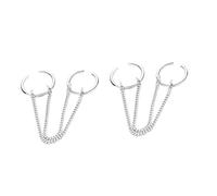 BESPORTBLE 2 Pezzi Anello della catena a doppio dita gioielli aperti con più dita gioielli ad anello a mano anello a due dita anelli con catena anelli di barretta della catena rame