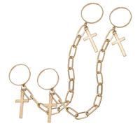 BESPORTBLE 2 Pezzi Anello Della Catena Anelli Da Donna in Argento Anelli Gotici Anelli Punk Anelli Per Uomo Estetici Catena Ad Anello Anelli Con Catene Estetica Dei Gioielli Golden Lega