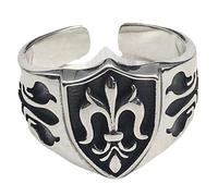 BESPORTBLE 2 Pezzi Anello di ancoraggio Gioielli goth anello regolabile da uomo anelli regolabili per uomo gli uomini suonano la moda Anello aperto anelli punk Acciaio titanio Argento