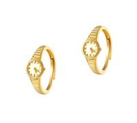 BESPORTBLE 2 Pezzi anello di coppia light ring ring ringlith gold rings donne regolabili signore regolabile dito le donne suonano gioielli decorazione dell'anello rame Golden