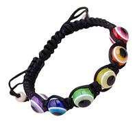 BESPORTBLE 2 Pezzi bracciale occhi azzurri bracciali regolabile braccialetto per gli occhi braccialetti malocchio braccialetto di corda braccialetto degli occhi diabolici resina