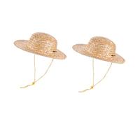 BESPORTBLE 2 Pezzi Cappello di Paglia per Ragazzo Che Fa i Primi Passi Cappelli di Paglia da Spiaggia Cappelli per Cappelli di Paglia per Cannuccia Khaki