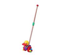 BESPORTBLE 2 pezzi Carrozzina per Legno Giocattolo Primi Passi con Manico Design Animali Cartone Trolley per Ragazzo Ragazza Facile da Montare e Smontare Colori Vivaci per Sviluppo Cognitivo
