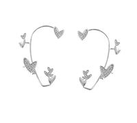 BESPORTBLE 2 Pezzi Clip dell'orecchio dell'amore cuffia auricolare fermaglio per l'orecchio polsino dell'orecchio senza piercing Nessun orecchini per le donne orecchini a clip strass Argento