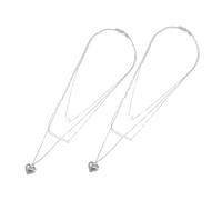 BESPORTBLE 2 Pezzi Collana a strati d'amore collane multistrato da donna collane a strati per le donne gioielli del cuore collane impilabili per donna catene di collana Acciaio inossidabile