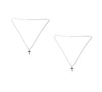 BESPORTBLE 2 Pezzi Collana Doppia Croce, Stile Elegante e Leggero Nero | Lega Leggera, Effetto Chic e Semplice, per Ufficio e Festa, Abbinamento a Strati