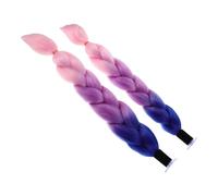 BESPORTBLE 2 pezzi Decorazione Casco Moto Intrecciata Accessorio Leggero e Staccabile per Caschi -bike e Sci Treccia Jumbo Colorata Rosa