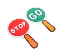 BESPORTBLE 2 Pezzi di Sicurezza Stradale per Cartello Bifacciale Stop e Vai Paddle per Insegnamento in Aula e Giochi Educativi