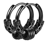 BESPORTBLE 2 Pezzi Dragon Totem Stainless Steel Earrings For Men Vintage Round Hoops Lightweight And Durable Cool Punk Style Accessory For Prom And Everyday Wear