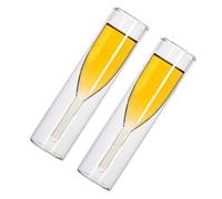 BESPORTBLE 2 pezzi Flute da Vino Bicchieri Doppia Parete Eleganti per Feste Tema Spiaggia e Party Decorazioni