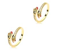 BESPORTBLE 2 Pezzi l'anello Gioielli d'amore anelli di dichiarazione per le donne Anelli estetici estetica dell'anello squilla le ragazze Anelli di amicizia Anelli carini lega D'oro