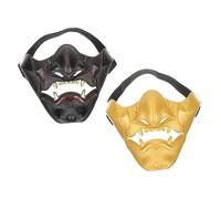 BESPORTBLE 2 Pezzi Maschera Halloween Faccia Giapponese Horrific Demonio Cosplay Decorativa e Facile Indossare per Feste e