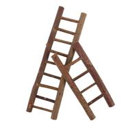 BESPORTBLE 2 Pezzi Mini Scale Wooden Ladder For Dollhouse And Fairy Garden Tiny Step Ladder Ornament Sturdy Miniature House Accessories For DIY Micro Landscape Decor