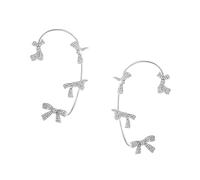 BESPORTBLE 2 Pezzi Orecchini a Fiocco Orecchio Cuffia Auricolare Farfalla Orero Di Cuffia Per Ganci Orecchini Con Polsini Per Le Orecchie Da Donna Ornamenti Per Le Orecchie Strass Argento