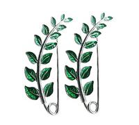 BESPORTBLE 2 Pezzi perno del corpetto puntalini spillette strenna decorazione della sciarpa inter accessori spilla femminile corpetto di picchiettio di foglie fibbia del vestito lega Green